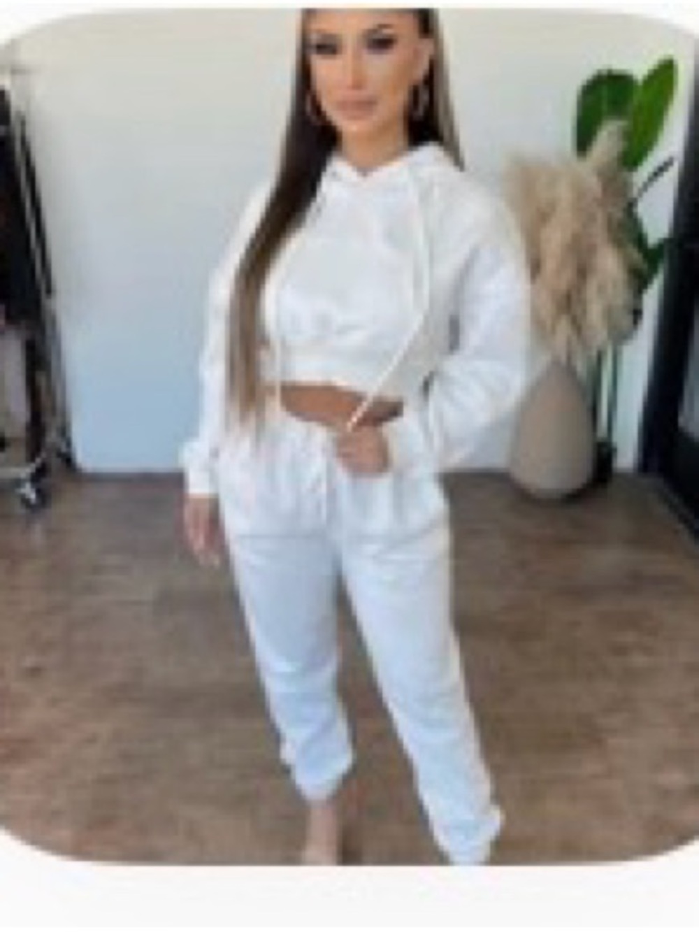 Cropped hoodie, and jogger pants set